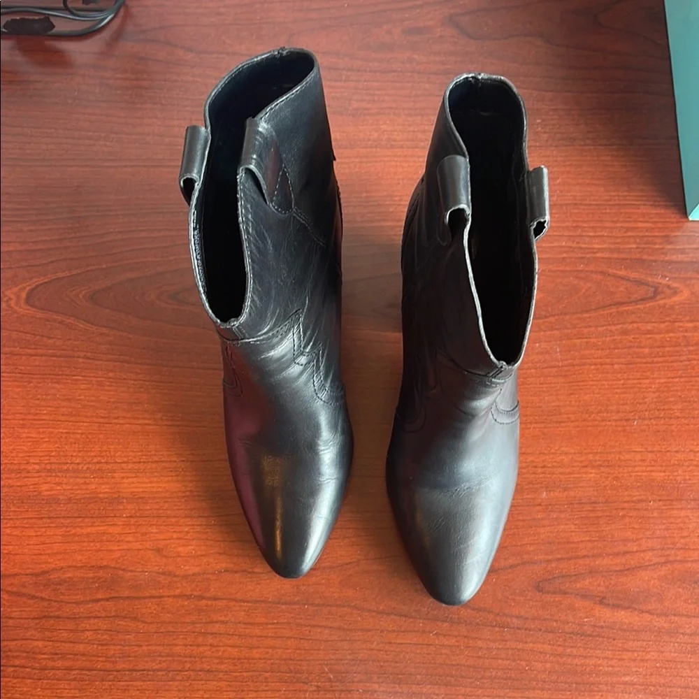 Black Leather Ankle Boots